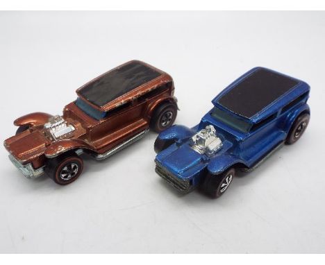 Hot Wheels - Redline - 2 x The Demon model one in Blue and one in Copper. The Blue car appears in Very Good condition with li