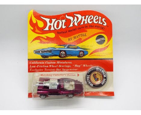 Hot Wheels - Redline - An unopened original carded Hairy Hauler in Magenta. This U.S. made model appears Mint on a Very Good 