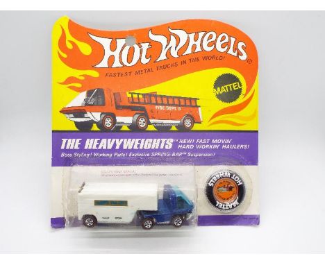 Hot Wheels - Redlines - The Heavyweights - An original unopened carded Moving Van in Blue. The model appears to have suffered