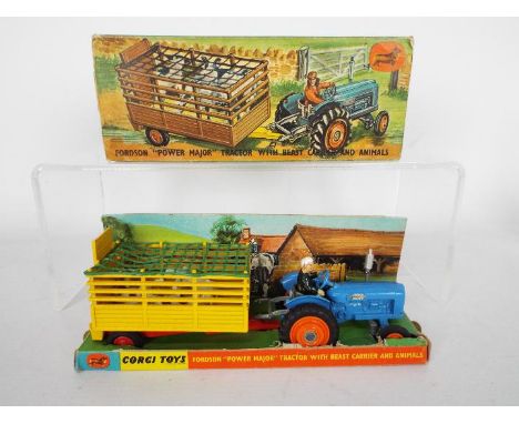 Corgi Toys - A boxed Corgi Toys Gift Set no.33 Fordson Power Major Tractor with Beast Carrier and Animals . The set includes 