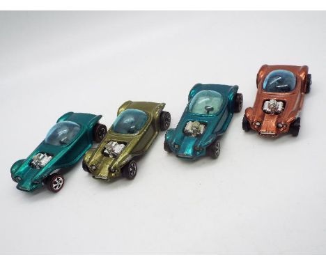 Hot Wheels - Redline - 4 x Beatnik Bandit models in Aqua with a white interior, Aqua with a dark interior, Copper and Olive b