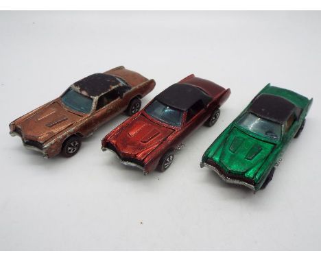 Hot Wheels - Redline - 3 x Custom Eldorado models in Red with Brown interior, Green with White interior and hard to find Copp