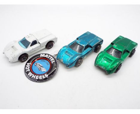 Hot Wheels - Redline - 3 x Ford J-Car models, two are U.S. made versions in the uncommon colours of Light Blue and Green and 