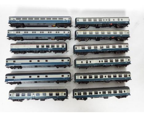 Bachmann, Lima, Mainline - A rake of 12 unboxed OO gauge passenger coaches in Inter City blue and grey livery (six of which a