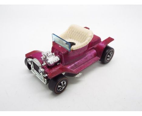 Hot Wheels - Redline - A Hot Heap Ford Model T in Creamy Pink with a White interior. This Hong Kong made version is in Near M