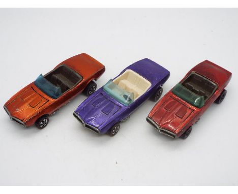Hot Wheels - Redline - 3 x Custom Firebird models in Red with a dark interior, Purple with a white interior and Orange with a