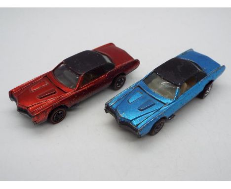 Hot Wheels - Redline - 2 x Custom Eldorado models in rare Light Blue / Windex Blue with a White interior and Red with a dark 