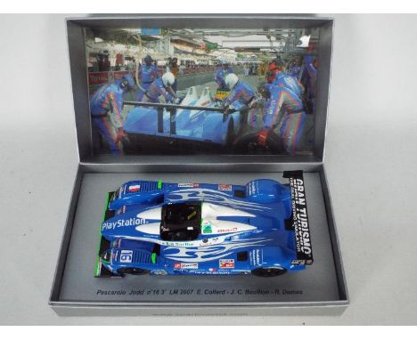 Spark - A boxed 1:18 scale Spark 18SO17 Pescarolo Judd RN16 3rd Le Mans 2007. The highly detailed model appears to be in Near