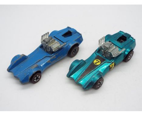 Hot Wheels - Redline - 2 x Stripteaser models one in Aqua and one Shell promotional model in Light Blue Enamel. The Aqua car 