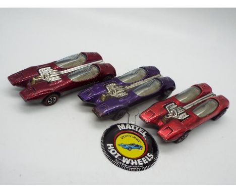 Hot Wheels - Redline - 3 x Splittin Image cars in Purple, Magenta and Creamy Pink (?) The cars all show signs of play use and