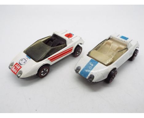 Hot Wheels - Redline - 2 x Jack Rabbit Specials, both are U.S. made cars one has a White interior with clear windows, the oth