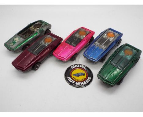 Hot Wheels - Redline - 5 x Whip Creamers in Hot Pink, Magents, Blue with Grey interior and Green with Grey interior. The Pink