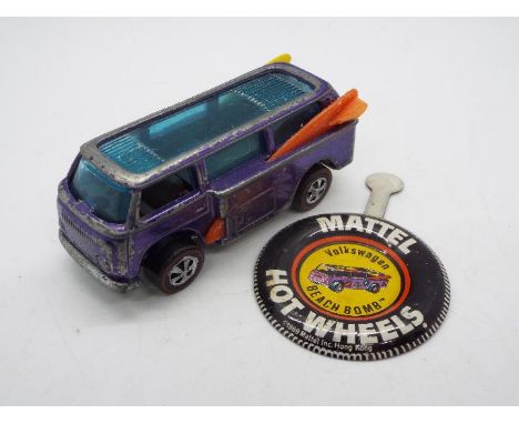 Hot Wheels - Redline - A Volkswagen Beach Bomb in Purple with original surfboards. This model shows signs of play use with pa