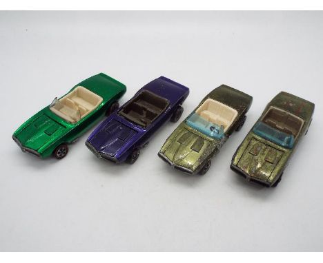 Hot Wheels - Redline - 4 x Custom Firebird models in Green, Purple, Olive with a White interior and Olive with a dark interio