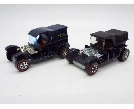Hot Wheels - Redline - 2 x Paddy Wagon models, one is a U.S. made model with a replacement Great Getaway top, the other is a 