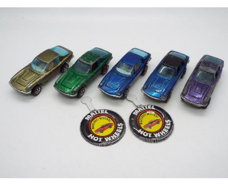 Hot Wheels - Redline - 5 x Maserati Mistral models in Blue with White interior, Blue with Black roof, Olive with White interi