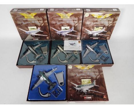 Corgi Aviation Archive - Four boxed diecast 1:144 scale model aircraft from the Corgi AA range 'Frontier Airliners' Lot consi