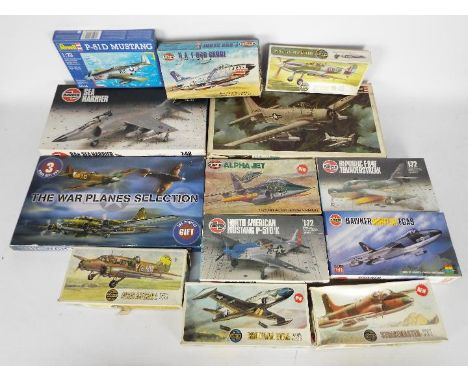 Airfix, Revell - 12 boxed vintage mainly 1:72 scale military aircraft plastic model kits. Lot includes Airfix 1:48 #05101 Sea