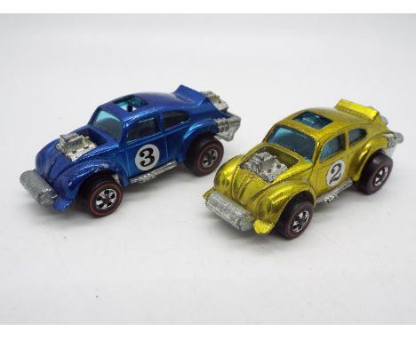 Hot Wheels - Redline - Spoilers - 2 X Evil Weevil Volkswagen Beetle models from the Spoilers range in Blue and Yellow, both c