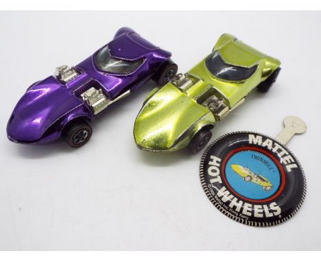 Hot Wheels - Redline - 2 x Twin Mill models in Antifreeze with a dark interior and Purple with a light interior, also include