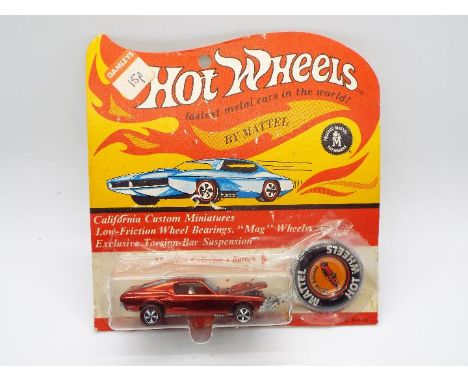 Hot Wheels - Redline - A Custom Mustang in Red with open hood scoop which appears to have been restored. The car appears Mint