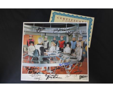 CAPTAIN SCARLET - an Engale Marketing still featuring a briefing from Captain Scarlet & the Mysterons signed by Francis Matth