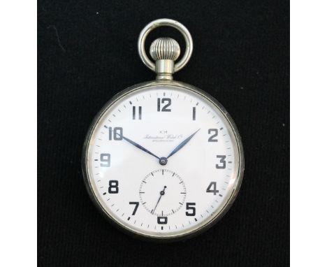 IWC THIRD REICH POCKET WATCH - A Second World War period military keyless pocket watch made for the German Kriegsmarine c1940