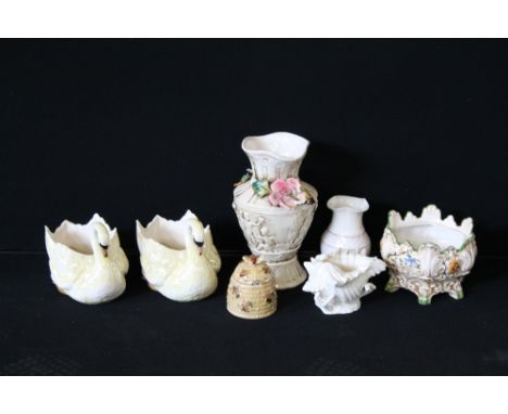 CAPODIMONTE - English, Irish and Italian ceramics to include 2 Belleek pieces, a Capodimonte vase and bowl, 2 English ceramic