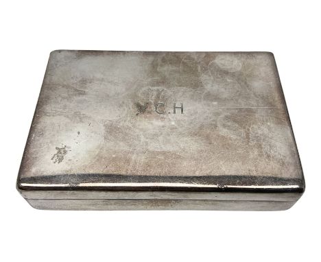 Early 20th century silver plated hunting folding sandwich box, the interior marked Harrods Ltd, maker's initials JY &amp; S, 