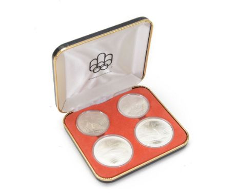 Royal Canadian Mint 1976 'Montreal Olympics' silver proof four coin set, cased