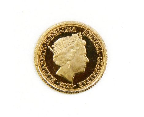 Queen Elizabeth II Gibraltar 2020 'Sir Winston Churchill' gold quarter sovereign coin