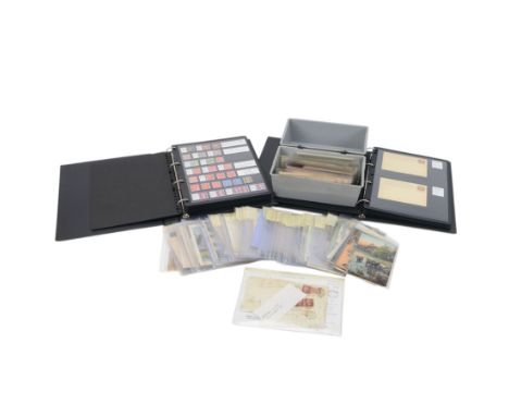 Great British Queen Victoria and later stamps and postal stationery, including QV penny black with red MX cancel, King George