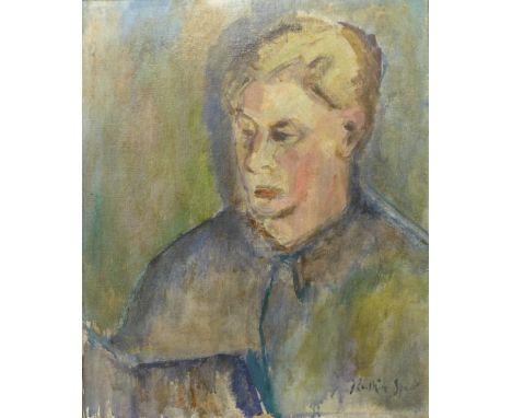 Manner of Ruskin Spear CBE RA (1911-1990), portrait of a man, oil on canvas, bearing signature, 60 x 49cms, framed 