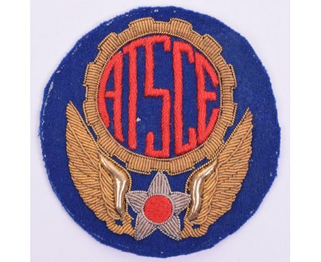 WW2 US Air Force Air Technical Service Command Europe Bullion Patch, fine bullion embroidered example with the original paper