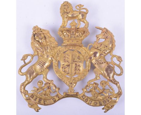 Victorian Governors & Inspectors of Military Prisons Helmet Plate, fine officers gilt metal plate in the form of the Royal Ar