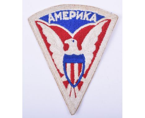 Scarce American Military Mission to Moscow Uniform Patch, embroidered example remaining in good condition. 