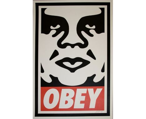 Shepard Fairey Obey IconOff set lithograph on thick white paper. 61 x 92cmSigned by Shepard Fairey
