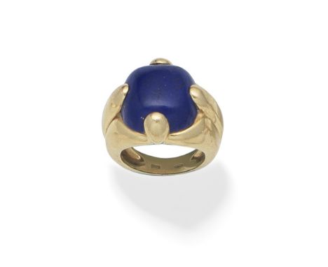 LAPIS LAZULI DRESS RINGSet with a lapis lazuli cabochon, ring size approx. M½ (leading edge)For further information on this l