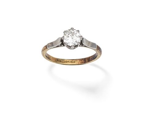 DIAMOND SINGLE-STONE RINGSet with an old brilliant-cut diamond, diamond approx. 0.70ct, ring size approx. K½For further infor