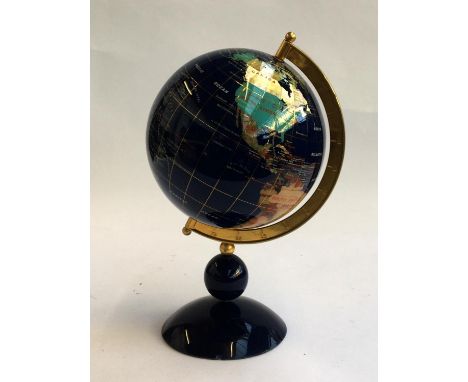 A contemporary mineral specimen desk globe, approx. 38cmH 