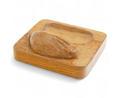Rabbitman - adzed oak ashtray with rounded corners with carved rabbit signature by Peter Heap of WetwangDimensions: Length/Wi
