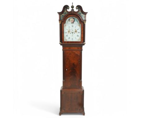 Henry Fisher of Preston (Lancs)- a fine late 18th century Mahogany 8-day longcase clock c 1790, with a swan necked pediment, 