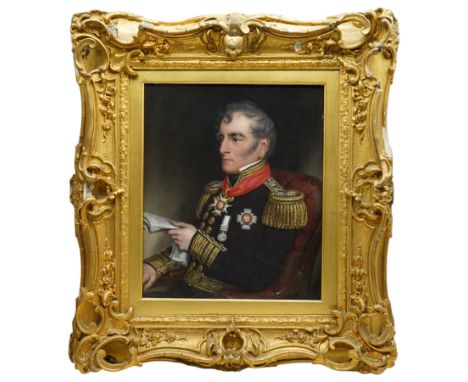 Circle of Sir George Hayter (British 1792-1871): 'Portrait of Vice Admiral Sir Francis Mason' in Naval Uniform, oil on panel 