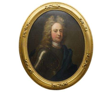 Attrib. Sir Godfrey Kneller (German/British 1646-1723): Portrait of John Churchill - 1st Duke of Marlborough wearing a Suit o
