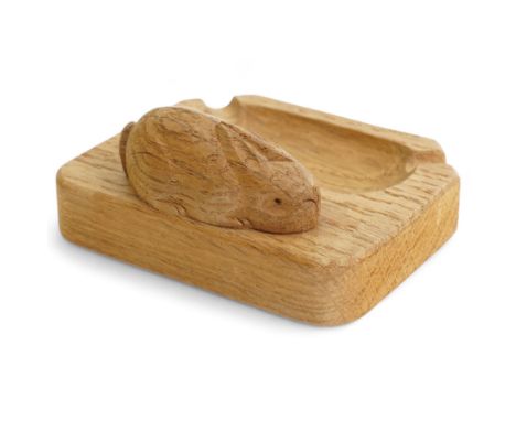 Rabbitman - adzed oak ashtray with canted corners and carved rabbit signature by Peter Heap of Wetwang Dimensions: Length/Wid