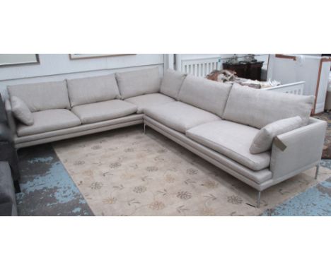 CORNER SOFA, by Zanotta, in beige, on metal supports, 315cm x 265cm. 