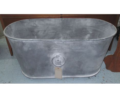 PLANTER, Georgian style, oval, of large proportions, in a lead finish, metal, 100cm x 80cm. 