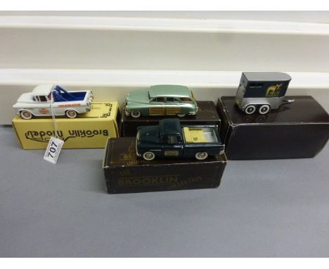 Four boxed Brooklin Models diecast vehicles to include part 1 & 2 of set BRK 53x and BRK 62 1955 Chevrolet Cameo and Horse Tr