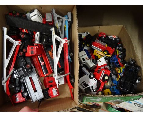 Collection of vintage diecast lorries and cabs to include Matchbox, Siku, Corgi etc