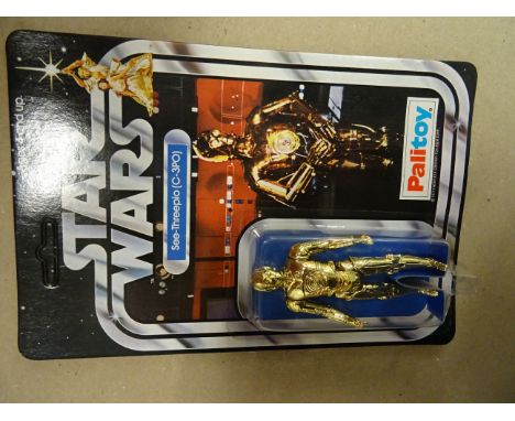 Carded Palitoy Star Wars original 12 back See-Threepio (C-3PO), unpunched in vg condition, no obvious faults and would be tou
